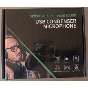 USB Condenser Microphone Sensitive Pickup Pure Sound Professional PC Mac Mic NIB